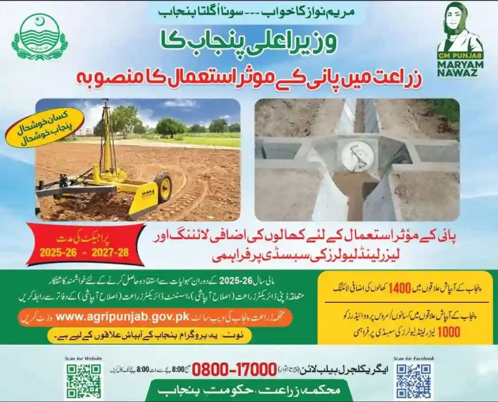 CM Punjab Maryam Nawaz Watercourse Lining Punjab Project 2025–26 – Benefits & Application Guide 2 CM Punjab Maryam Nawaz Watercourse Lining Punjab Project