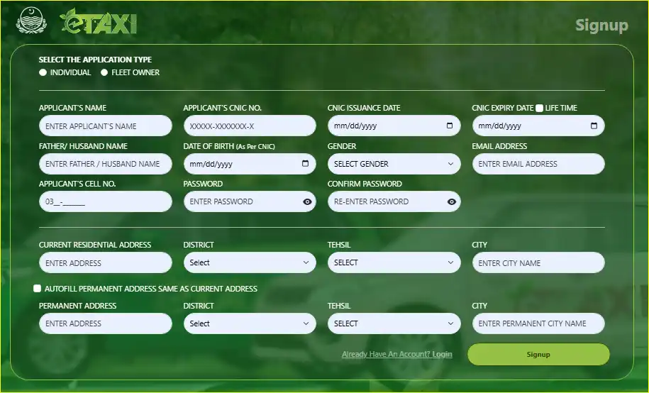 Punjab E-Taxi Scheme Signup 2025 – Step by Step 2 GTS E-Taxi signup Punjab