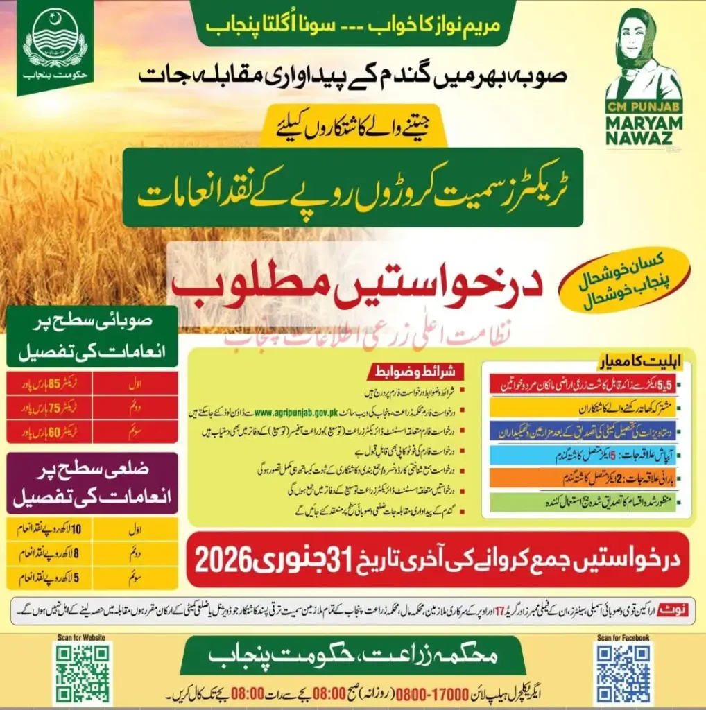Punjab Announces Wheat Production Competition 2025 – Farmers to Receive Tractors and Huge Cash Prizes 2 Punjab Wheat Production Competition 2025