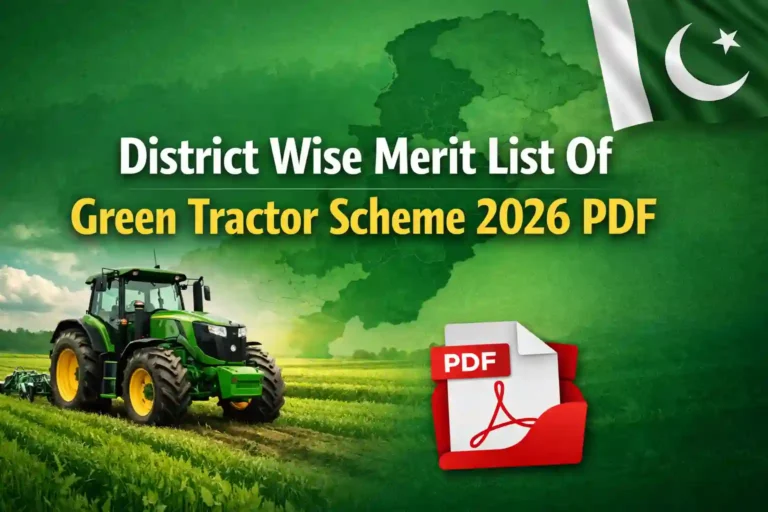 District Wise Merit List Of Green Tractor Scheme 2026 PDF