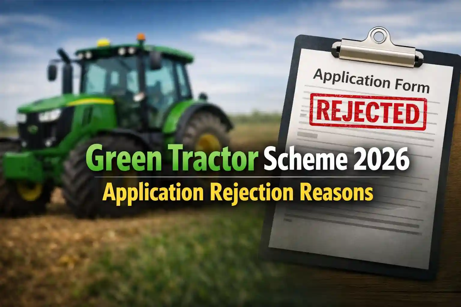 Green Tractor Scheme 2026 Application Rejection Reasons