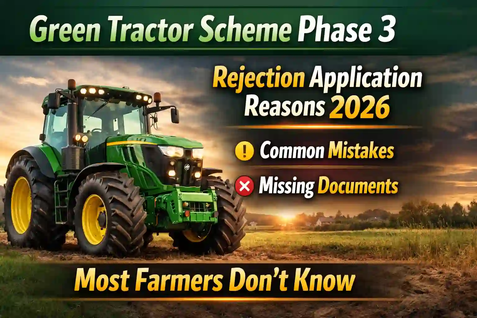 Green Tractor Scheme Phase 3 Rejection Application Reasons 2026