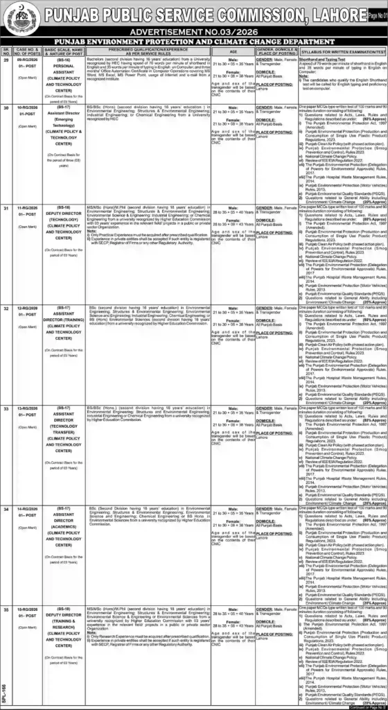PPSC Advertisement 03/2026 Apply Online – Latest Punjab Government Jobs 2026 6 Punjab Govt PPSC Jobs Advertisement No. 03/